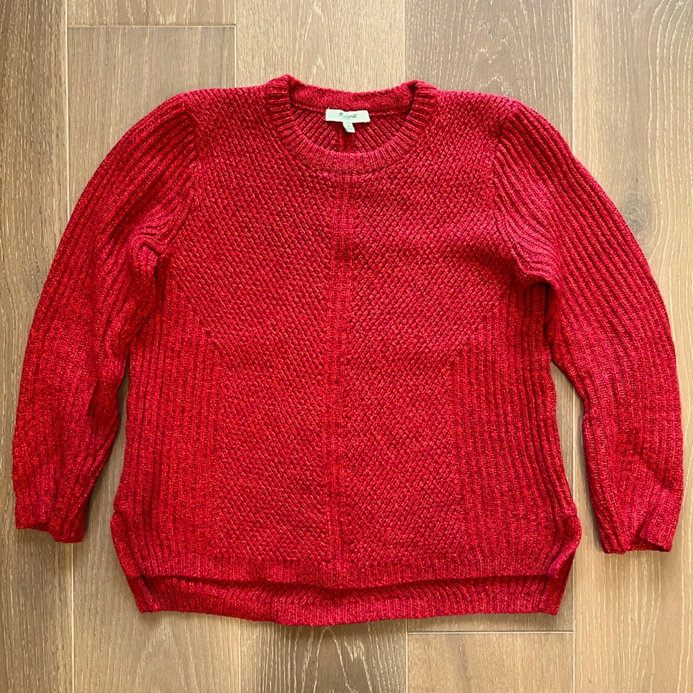 Madewell Red Cotton Blend Sweater Size Medium